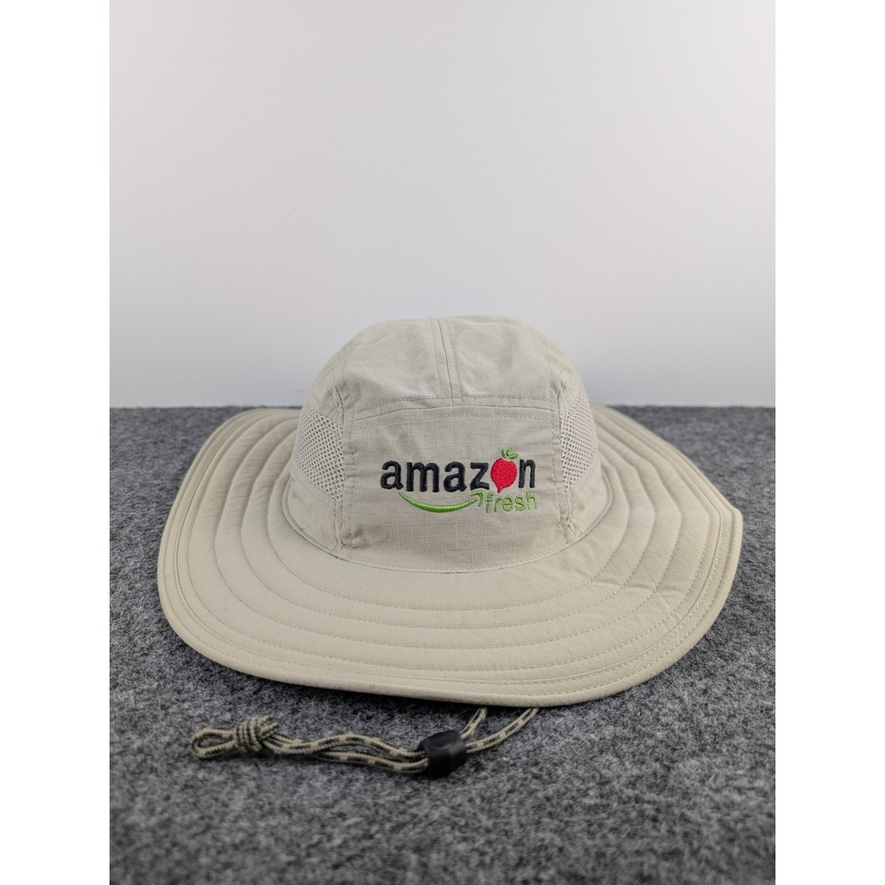 Amazon Fresh Bucket Hat Boonie Sun Cap Employee Issued Tan Adult Bora Bora OSFM